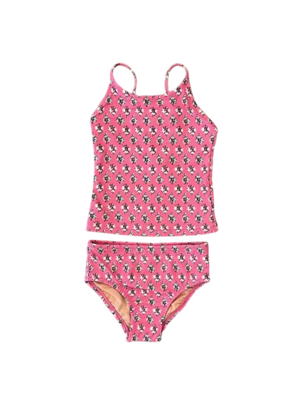 NWT J. Crew Girls' Pink Floral Tankini Set Swimsuit - SIZE 2